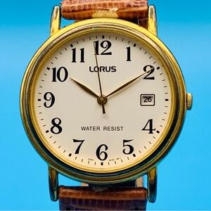 LORUS By SEIKO VX32-X193 Men’s Vintage Quartz Wristwatch Date Works New Battery